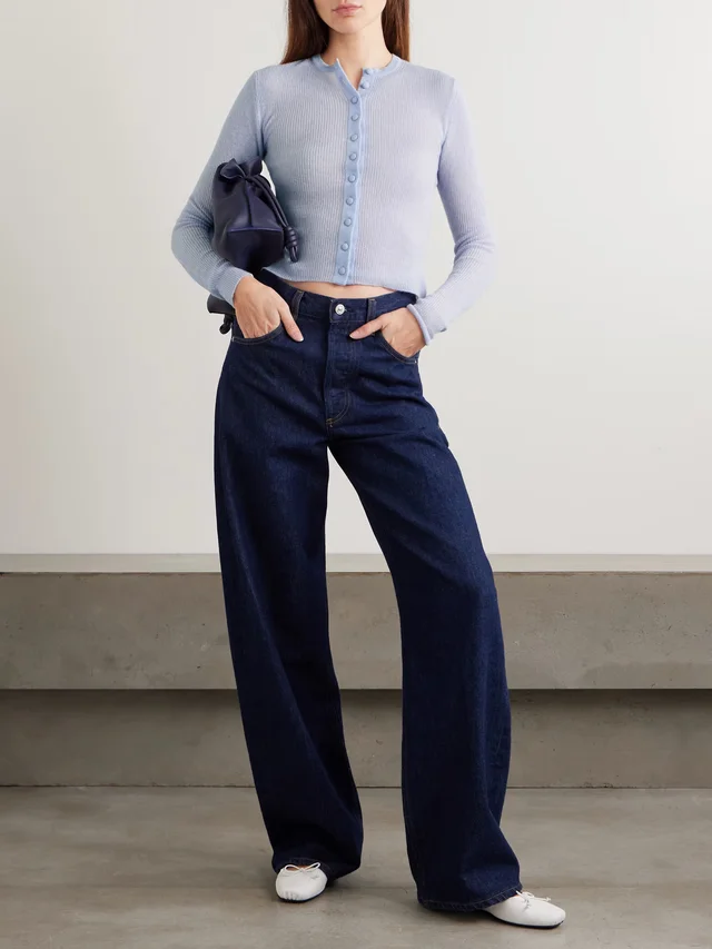 CITIZENS OF HUMANITY Tabitha cropped ribbed wool and cashmere-blend cardigan in Blue, photo 2 of 2 from NET-A-PORTER (Canada)