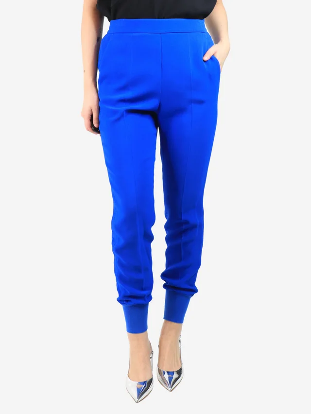 Stella McCartney Blue cuffed trousers - size UK 8 in Blue from Sign of the Times