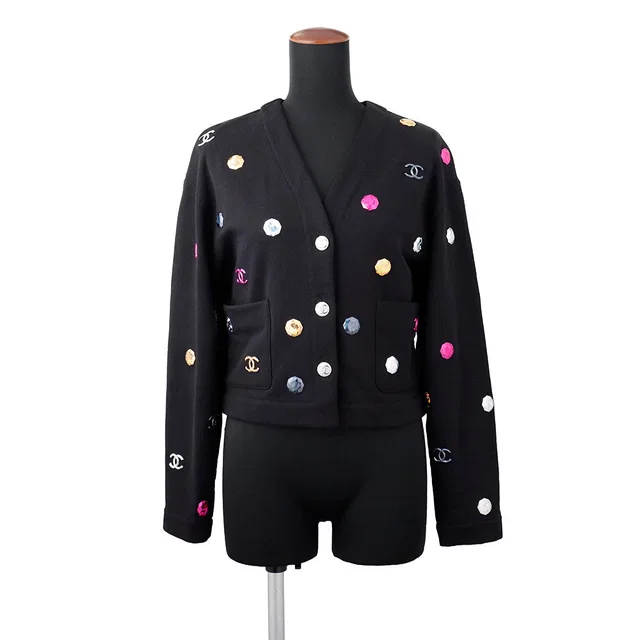 Chanel cardigan Size 34 Black / MultiP71493 K10289 94305 Cotton 100% in Black from GALLERY RARE
