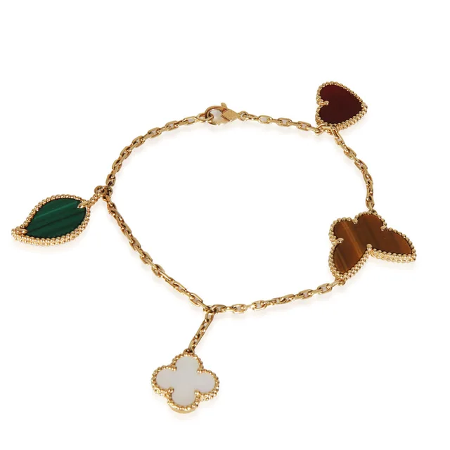 Van Cleef & Arpels Yellow Gold Lucky Alhambra Bracelet in Yellow from Jomashop.com