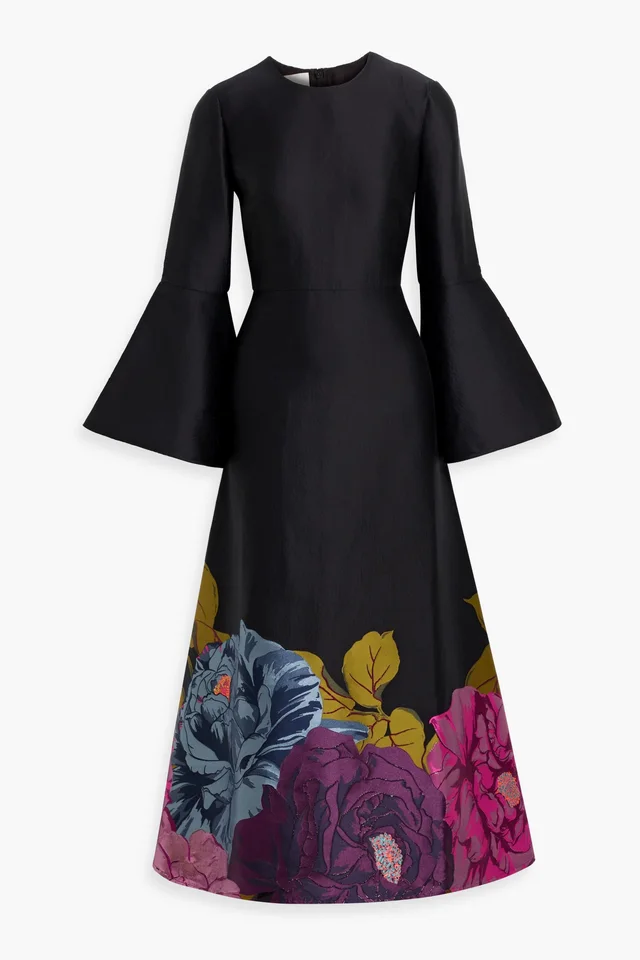 Valentino Garavani Metallic Floral-Jacquard Maxi Dress in Black from THE OUTNET, photo 1 of 1