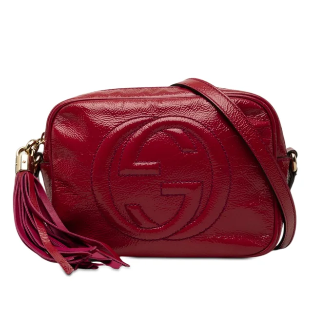 Pink Gucci Patent Soho Disco Crossbody in Pink Patent leather from Designer Revival