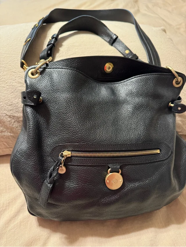 Mulberry Pebbled Leather Hobo Crossbody With Gold Hardware in black Leather from Poshmark