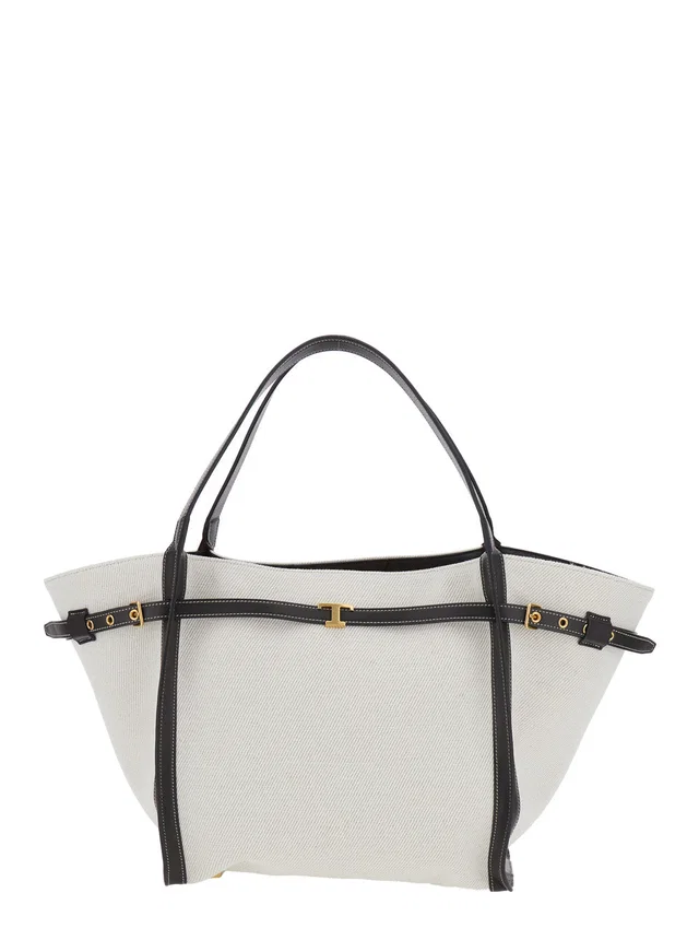 Tod's Linen-Cotton Blend Tote Bag — White in White Canvas from HEWI