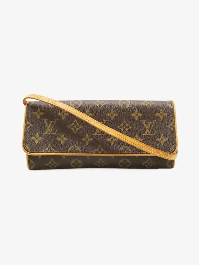 Louis Vuitton Brown vintage 2001 Monogram Pochette Twin GM bag in Brown Coated canvas from Sign of the Times