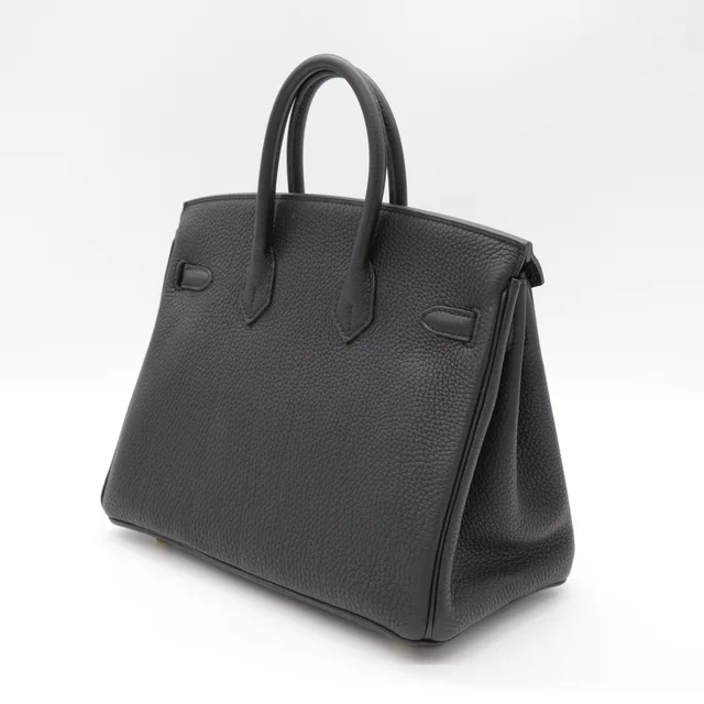 (Super new ♥️ complete accessories) Hermès Birkin 25 BK25 black with gold hardware Togo calfskin handbag platinum package C engraving in Togo leather from Popchill, photo 7 of 22