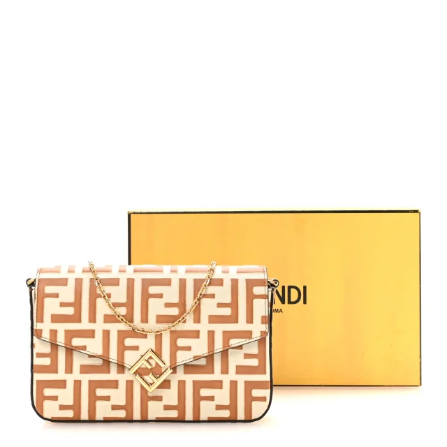 Fendi FF Diamonds Wallet On Chain Camellia Caramel in Calfskin from FASHIONPHILE, photo 11 of 11