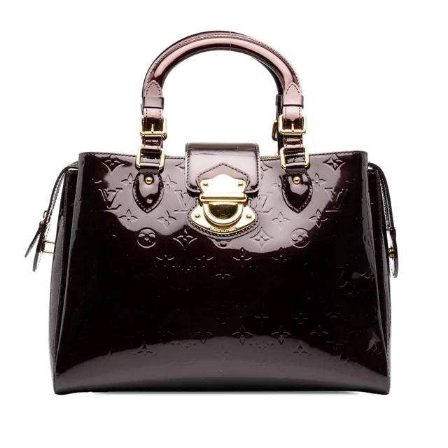 Purple Louis Vuitton Monogram Vernis Melrose Avenue Handbag in Purple Leather from Designer Revival