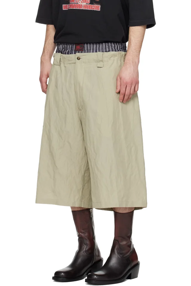 WILLY CHAVARRIA Khaki Toluca Shorts, photo 4 of 5 from SSENSE