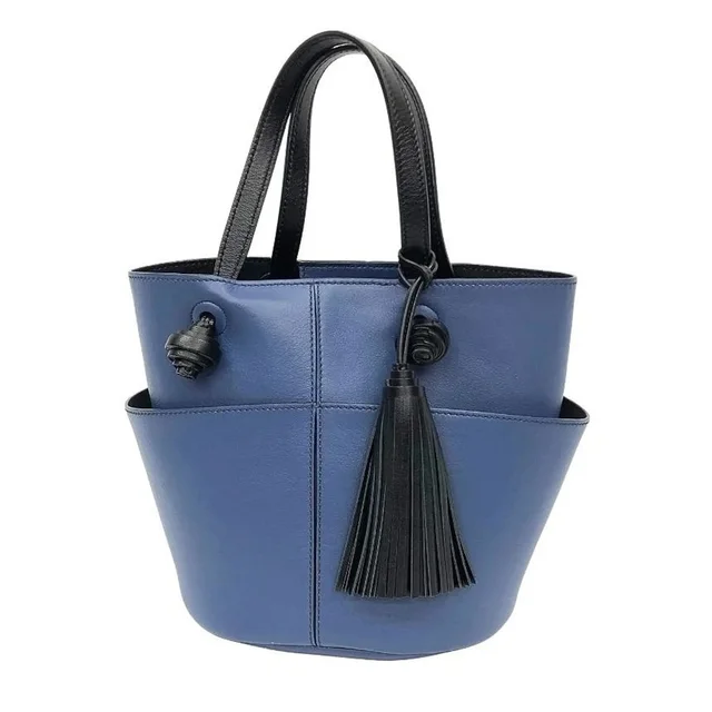 Tod's Tassel Detail Tote Bag, Blue Bucket Bag in blue Leather from Grailed, photo 1 of 1