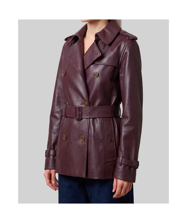 Burberry Short Kensington Leather Trench Coat, photo 2 of 3 from SENSER