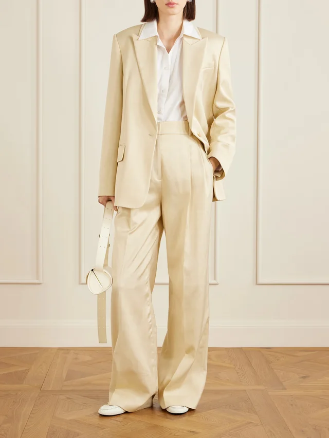 ANOTHER TOMORROW Pleated twill wide-leg pants in Beige, photo 2 of 2 from NET-A-PORTER (Canada)