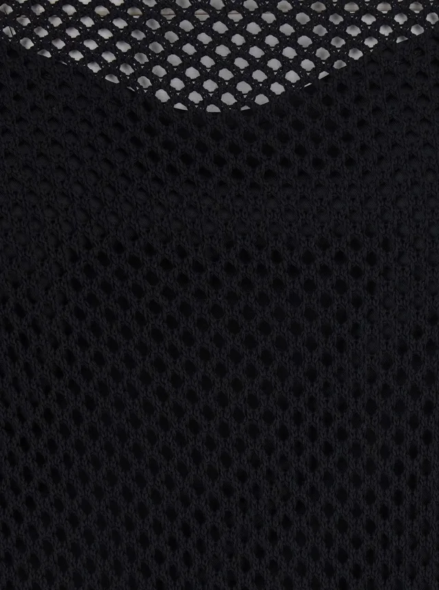 JUCCA Long Black Dress with Long Sleeves and Perforated Details in Black, photo 6 of 6 from Gaudenzi Boutique