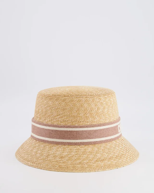 Dior Dioriviera Beige Straw Small Brim Hat in White Raffia from Sellier, photo 2 of 3