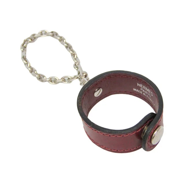 Hermès Nomade Women's Glove Holder Silver,Bordeaux in Bordeaux/Silver Box calf leather, Metal from Elady
