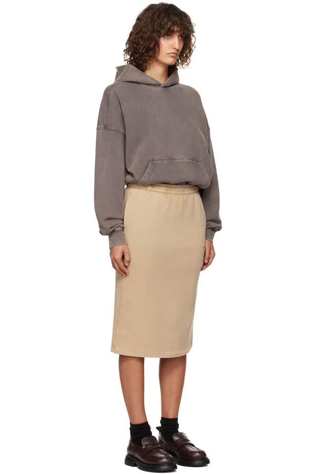 We11done Gray & Brown Layered Hoodie Midi Dress, photo 2 of 4 from SSENSE