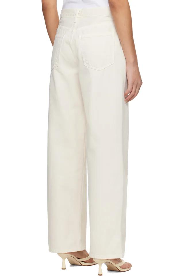 AGOLDE Beige Low Slung Baggy Jeans, photo 3 of 4 from SSENSE
