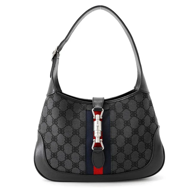 Balenciaga The Hacker Hobo Bag Black680118 Canvas Leather Size Small in Canvas from GALLERY RARE