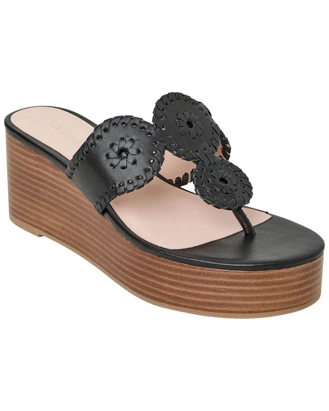 Jack Rogers Kimberly Mid-Wedge Leather Sandal, image 1 of 1 from Rue La La