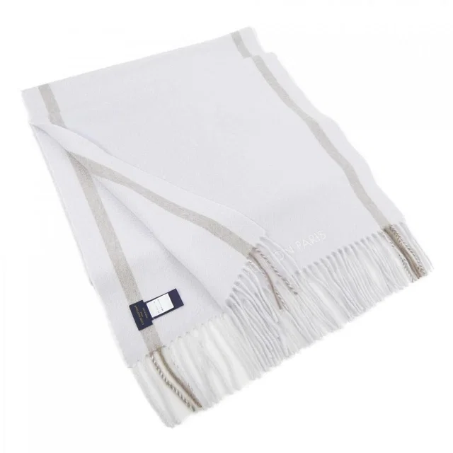 LV Icon Scarf Purple Beige in Beige Cashmere from The Reluxe