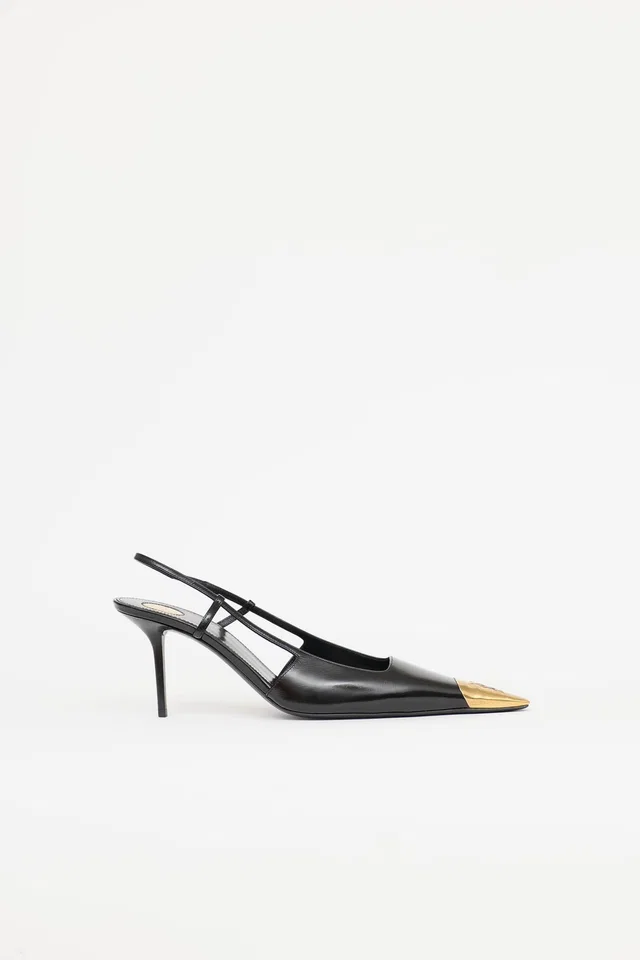 Saint Laurent Jeanne Slingback Pump in Leather from VSP Consignment