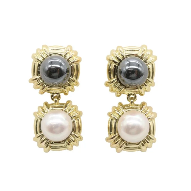 Tiffany & Co. Earrings Pearl Hematite 18K from The Reluxe