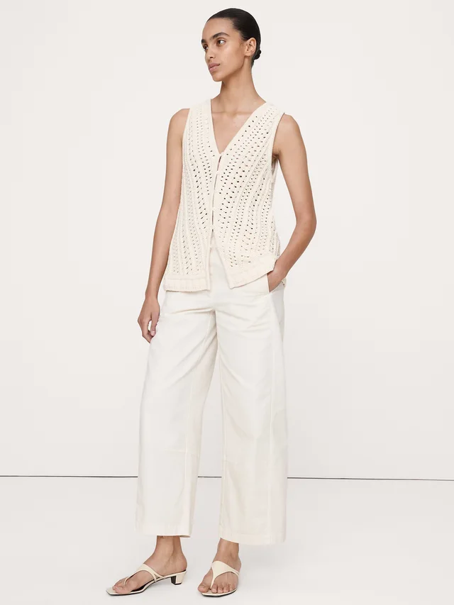 Banana Republic Cotton Crochet Sweater Vest in White from Banana Republic (Canada), photo 1 of 1