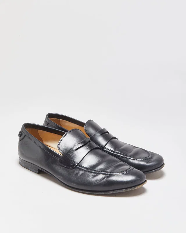 Ferragamo Leather Penny Loafers - UK8.5 in Leather from Rokit Vintage