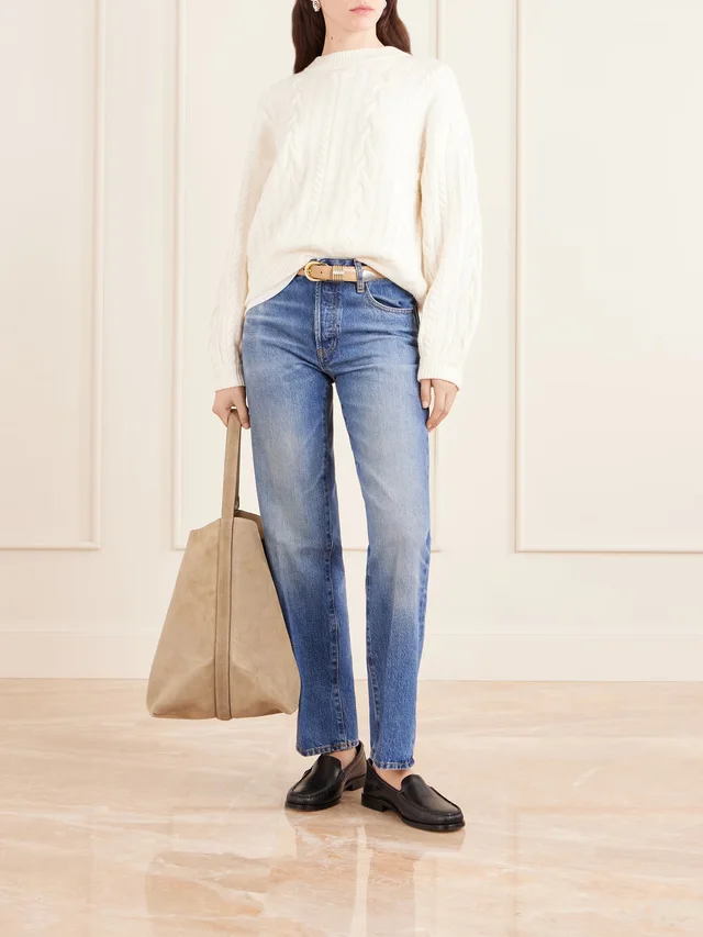 FRAME The Essential recycled mid-rise straight-leg jeans in Blue, photo 2 of 2 from NET-A-PORTER (Canada)