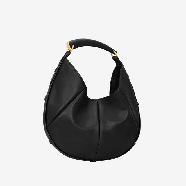 Saint Laurent Mombasa Shoulder Bag — Black Leather in Black Leather from HEWI