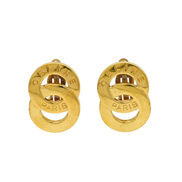 Celine Double Circle Clip Earrings from Clotheshorse Anonymous