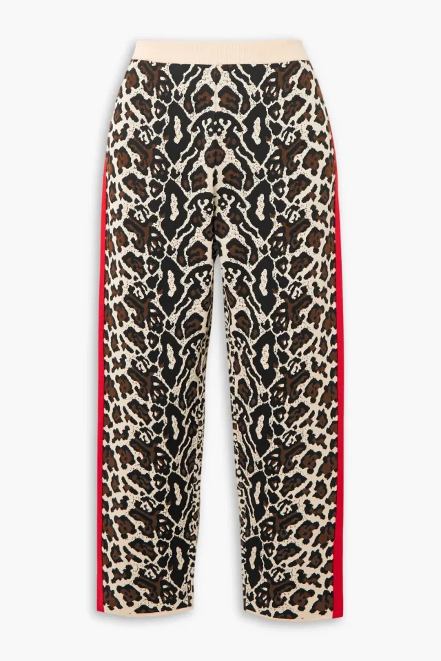 Stella McCartney Leopard-Print Intarsia-Knit Track Pants in Multicolor, photo 5 of 8 from THE OUTNET