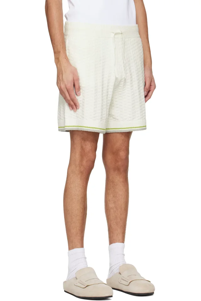 Casablanca Off-White Tennis Boucle Shorts, photo 2 of 4 from SSENSE