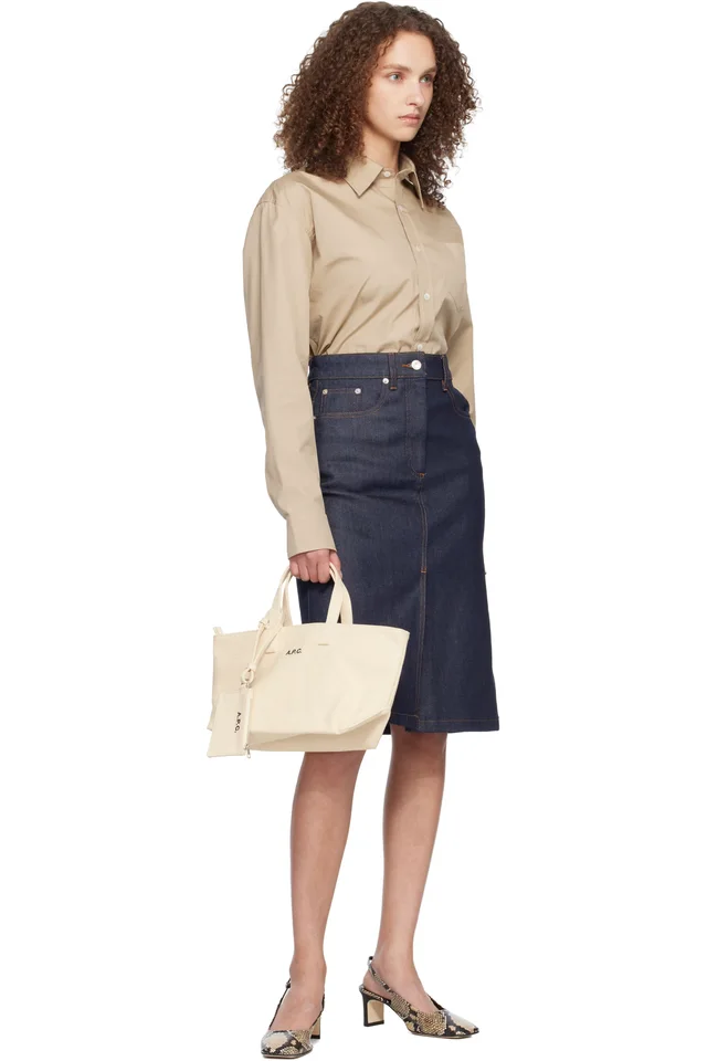 A.P.C. Off-White 'Le Drummer' Toile Small Tote, photo 4 of 4 from SSENSE