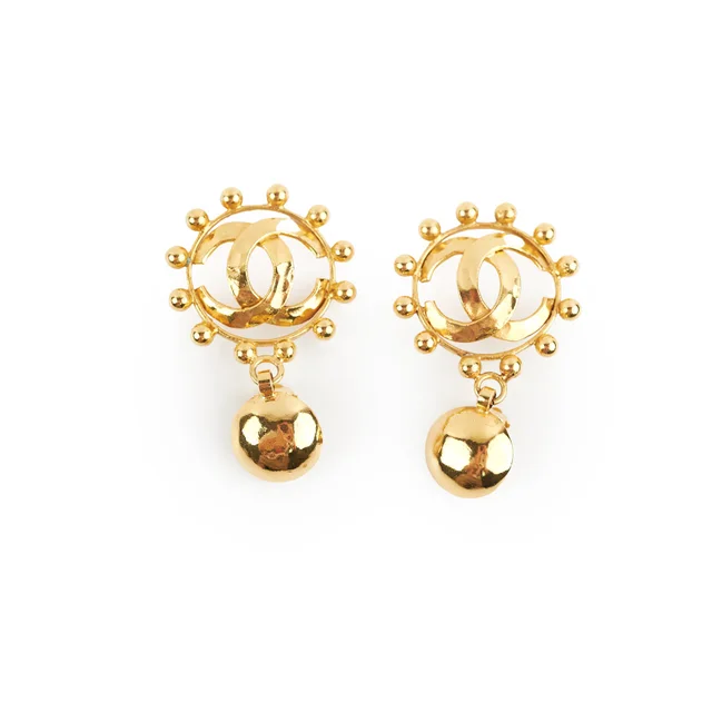 Chanel Clip On Earrings Costume Jewellery in Gold from The Purse Affair