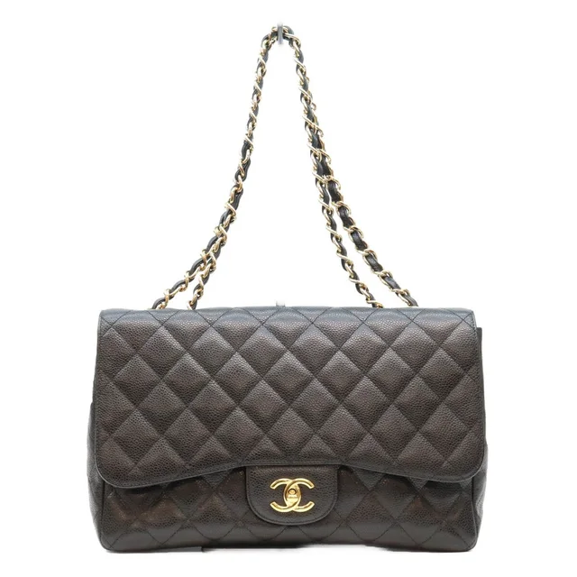Chanel Black Caviar Single Maxi Quilted 30 Shoulder Bag in Black Caviar leather from The Reluxe