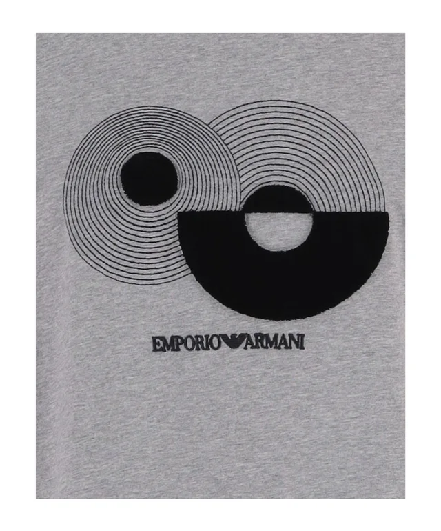 Emporio Armani Jersey T-shirt with op-art embroidery, photo 3 of 3 from SENSER