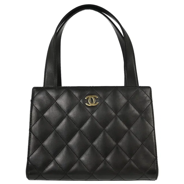 Chanel 2001-2003 Black Lambskin Tote Handbag in Black Lambskin from AMORE Vintage Tokyo