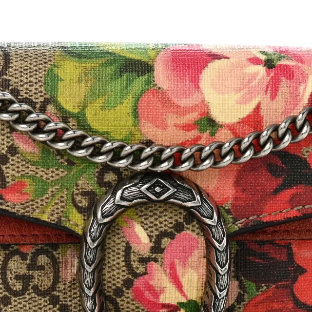 Gucci GG Supreme Monogram Blooms Super Mini Dionysus Shoulder Bag Beige Multicolor Dry Rose in Beige Suede from FASHIONPHILE, photo 7 of 12