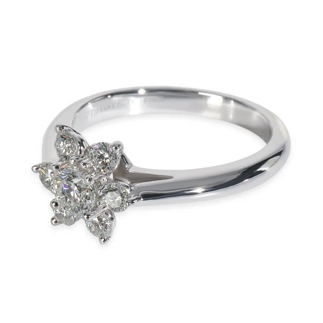 Tiffany & Co. Platinum Diamond Flower Ring 950 from HEWI, photo 2 of 2