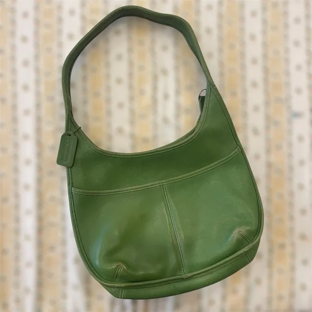 Coach Vintage Leaf Green Leather Ergo Zip Shoulder Bag in green Leather from Poshmark
