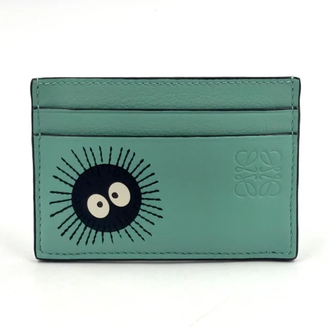 Loewe Suswatari Plain Leather Light Green Card Case in Green Leather from The Reluxe