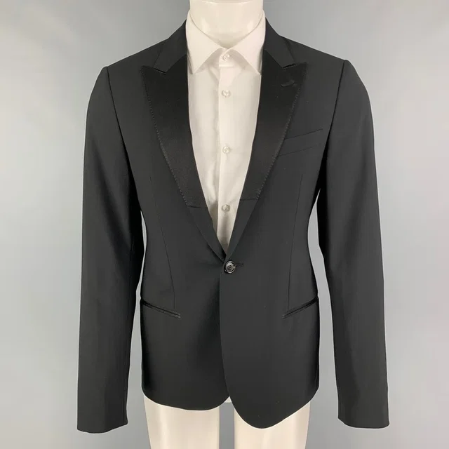 Lanvin Size 38 Black Wool Lycra Tuxedo Sport Coat in black Wool from Poshmark