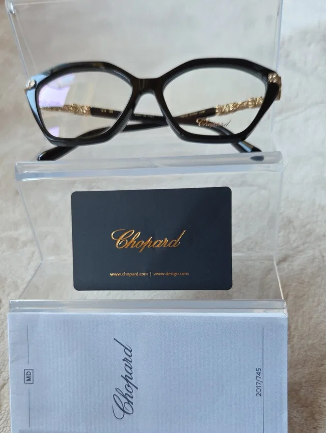 Chopard Luxury Black Women's Optical Glasses With Gold Temples in black|gold from Poshmark
