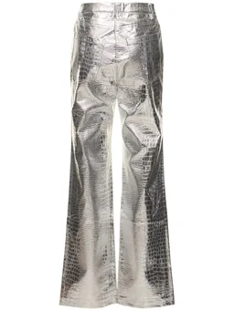 Rotate Glossy palazzo trousers in 100% Viscose, photo 5 of 5 from LUISAVIAROMA