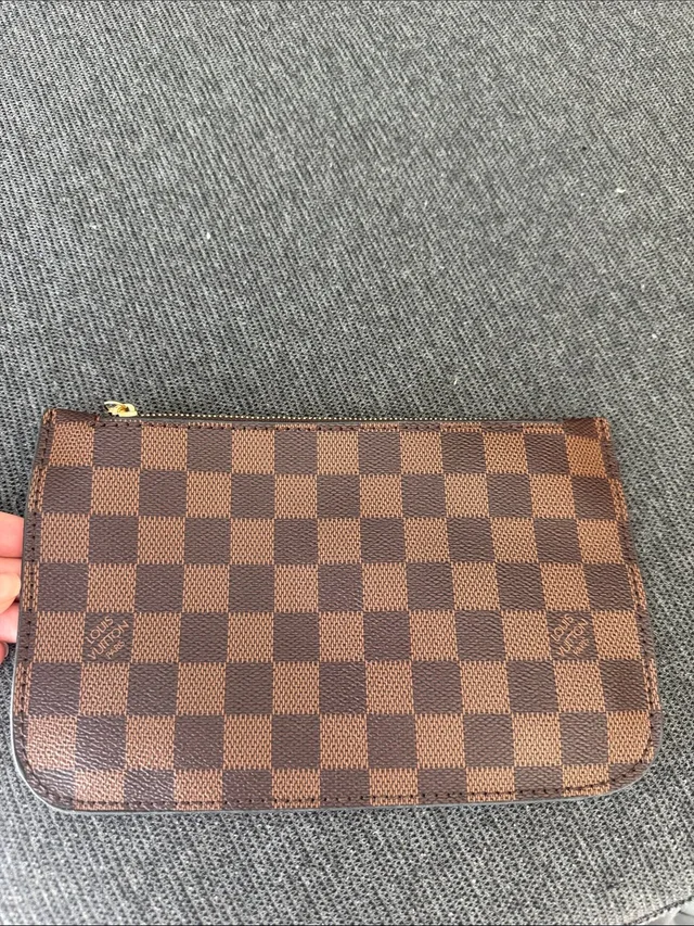 Louis Vuitton Brown Damier Ebene Canvas Cosmetic Pouch in brown|red Canvas from Poshmark