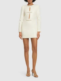 Self-portrait Short dress with long sleeves in 58% Acrylic, 31% Polyester, 11% Polyamide, photo 2 of 5 from LUISAVIAROMA