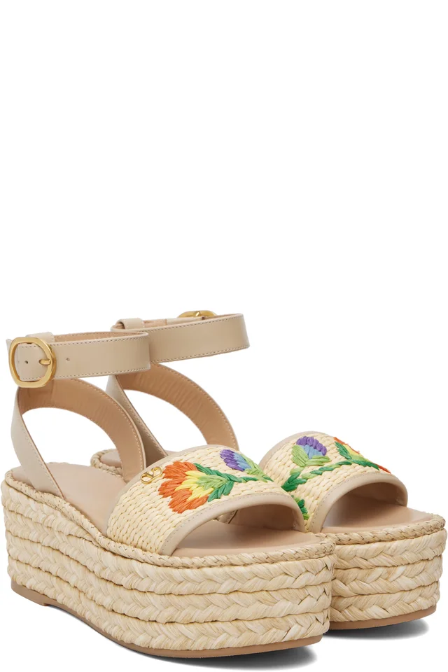 Valentino Garavani Beige Espadrillas Sandals, photo 4 of 4 from SSENSE