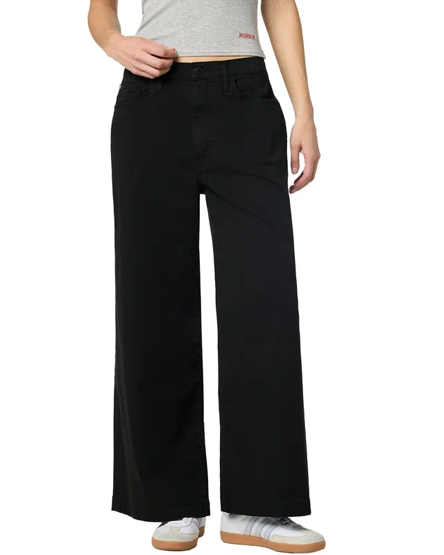 HUDSON Jeans Jolene Wide Leg Jean in Black, image 1 of 1 from Rue La La
