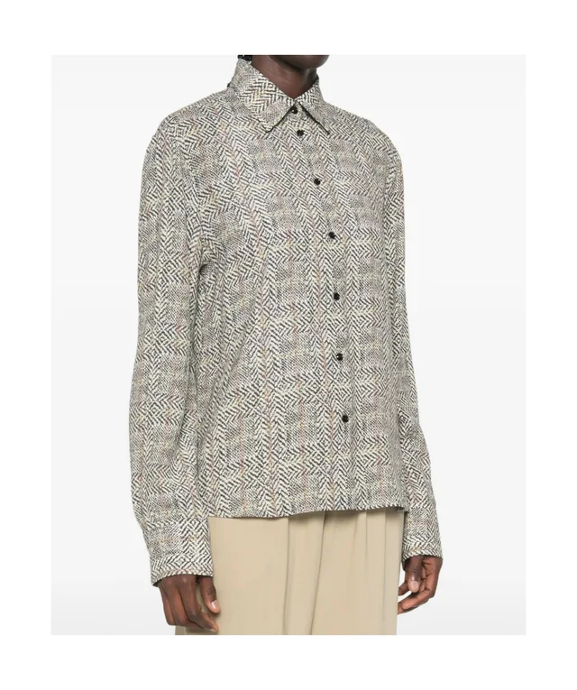 Ermanno Scervino geometric-print button-down shirt, photo 2 of 5 from SENSER
